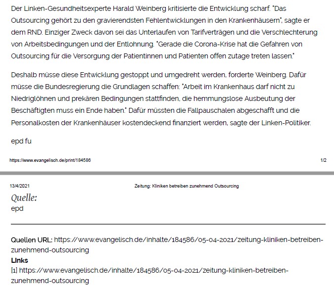 Outgesourced und schlecht bezahlt im Krankenhaus - Viel Aplaus und wenig Geld f&uuml;r Pflegepersonal