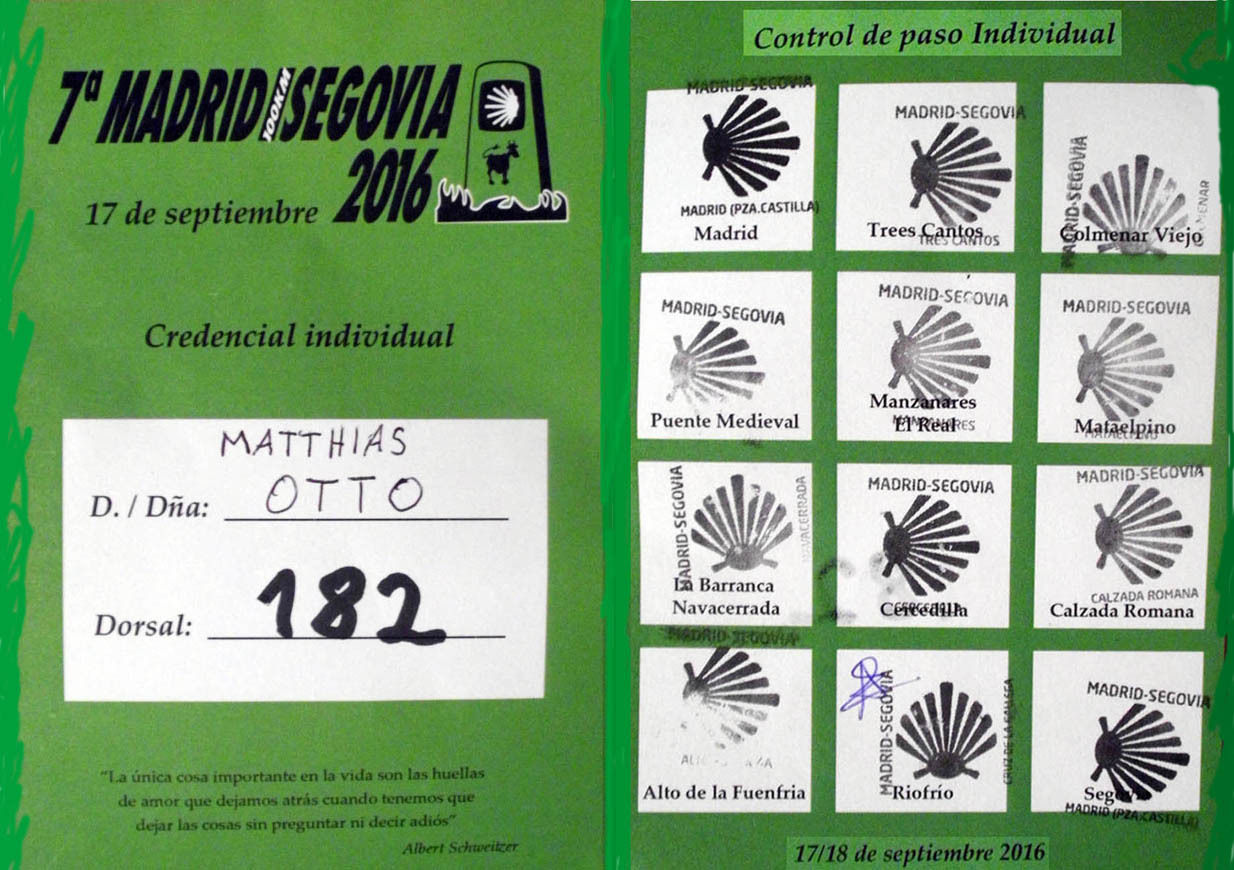 L&auml;uferausweis Madrid-Segovia -- 
www.jakob-beckeling.net