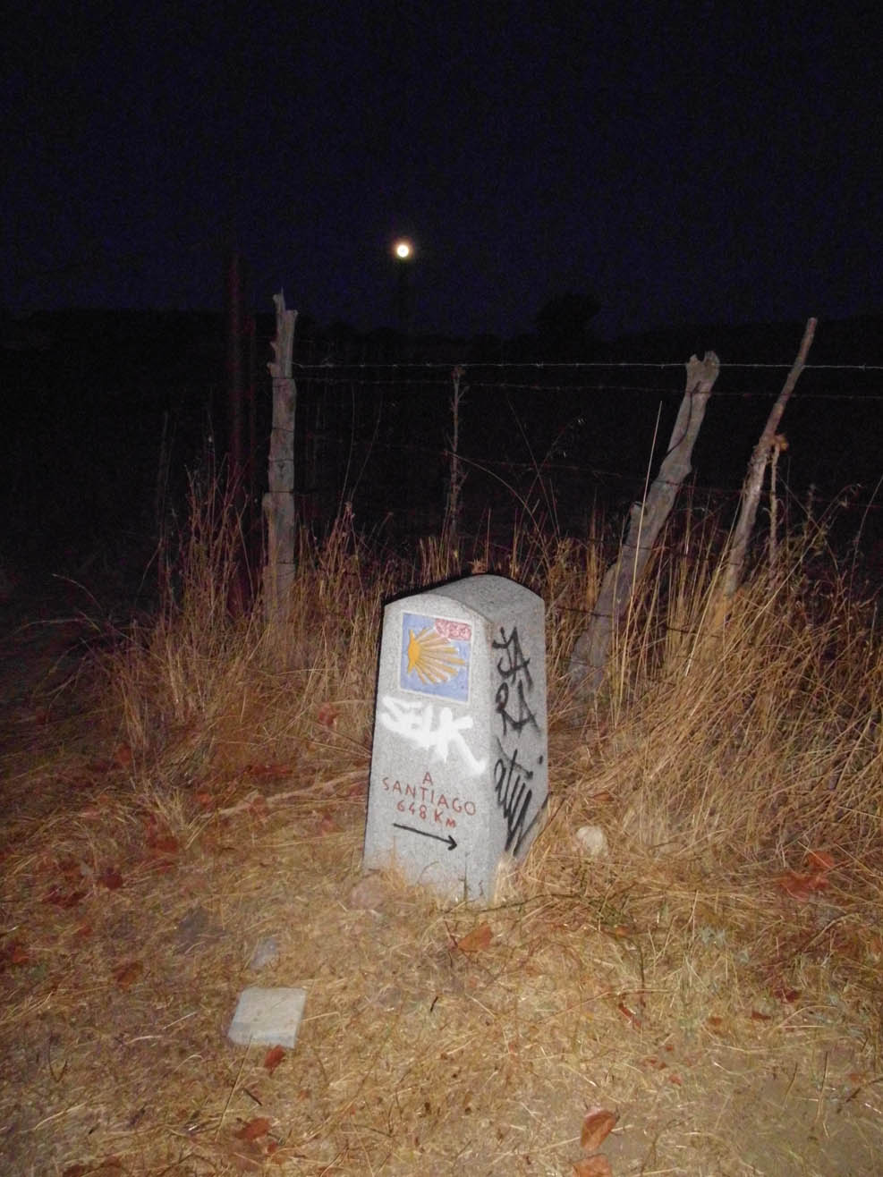 Wegweiser nach Santiago hinter Tres Cantos - www.jakob-beckeling.net