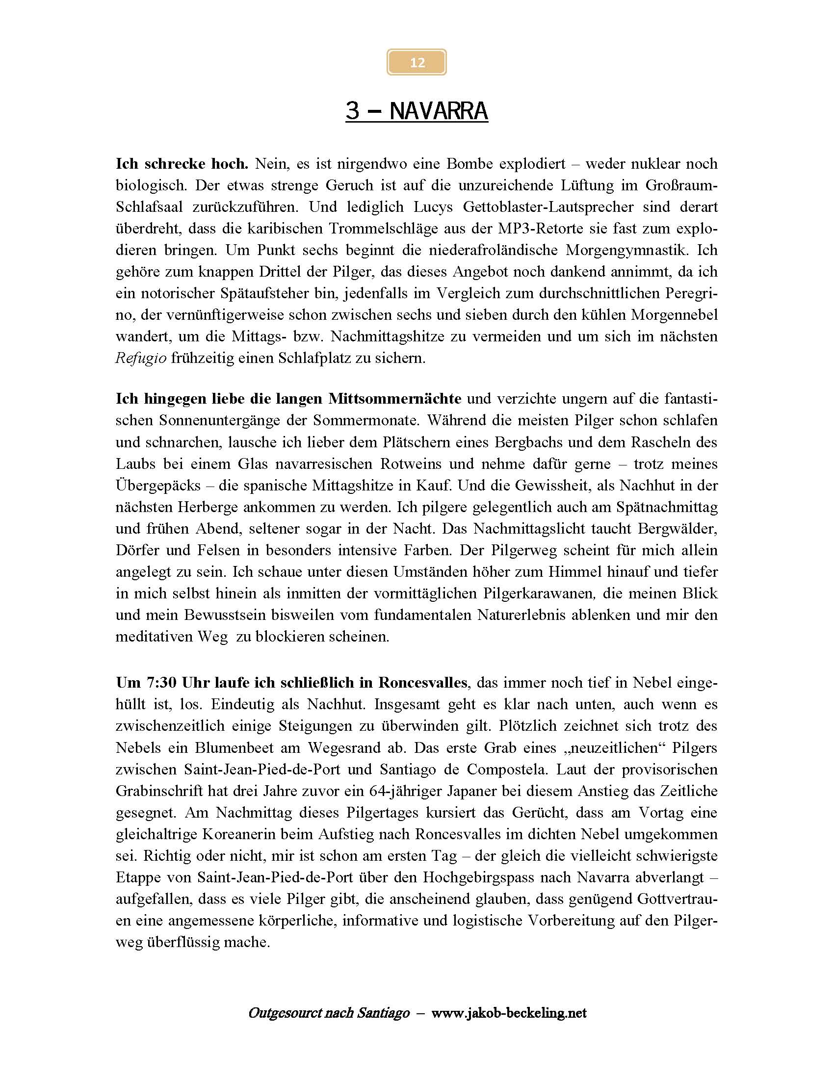 Pilgern in Navarra -- 
www.jakob-beckeling.net