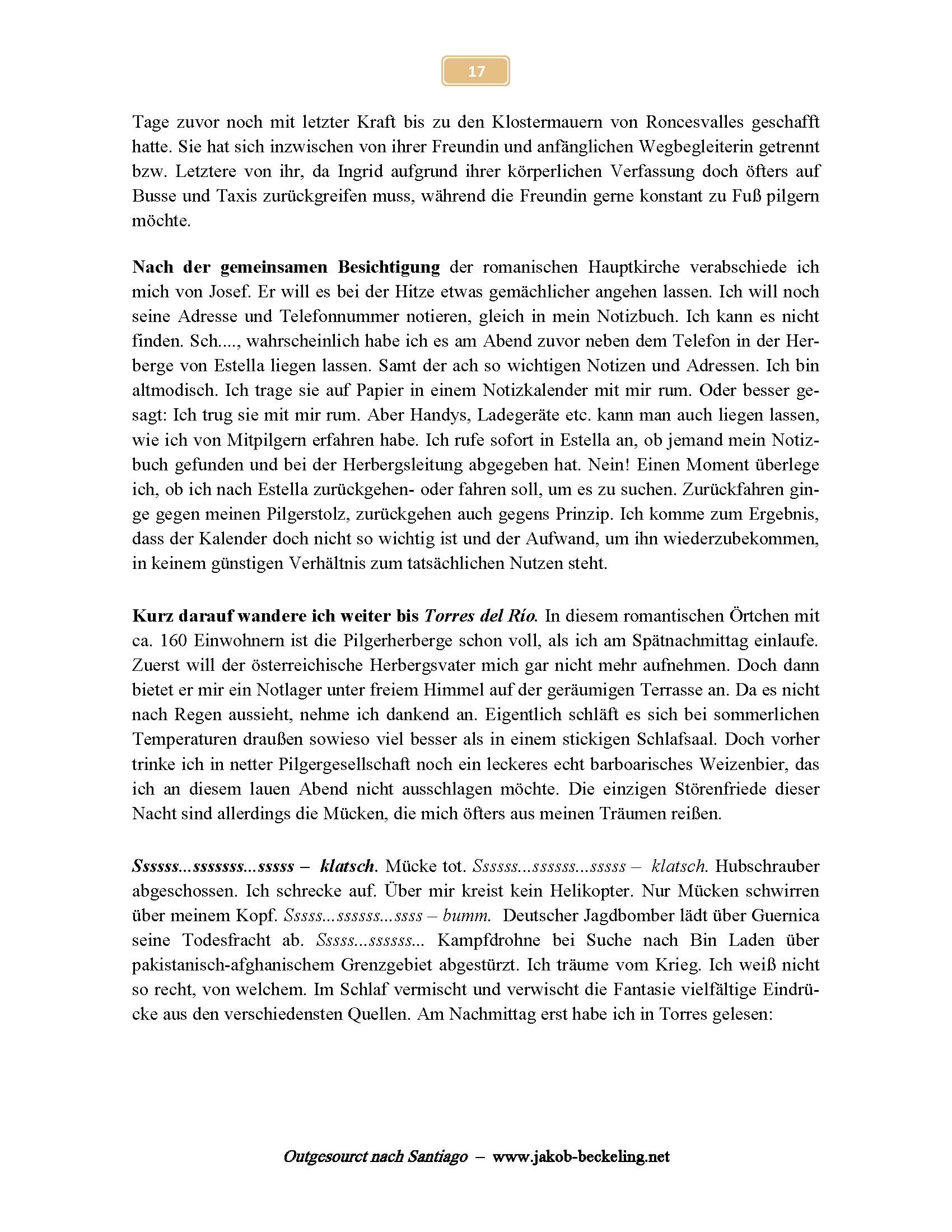 Torres del R&iacute;o - Pilgerherberge -- 
www.jakob-beckeling.net