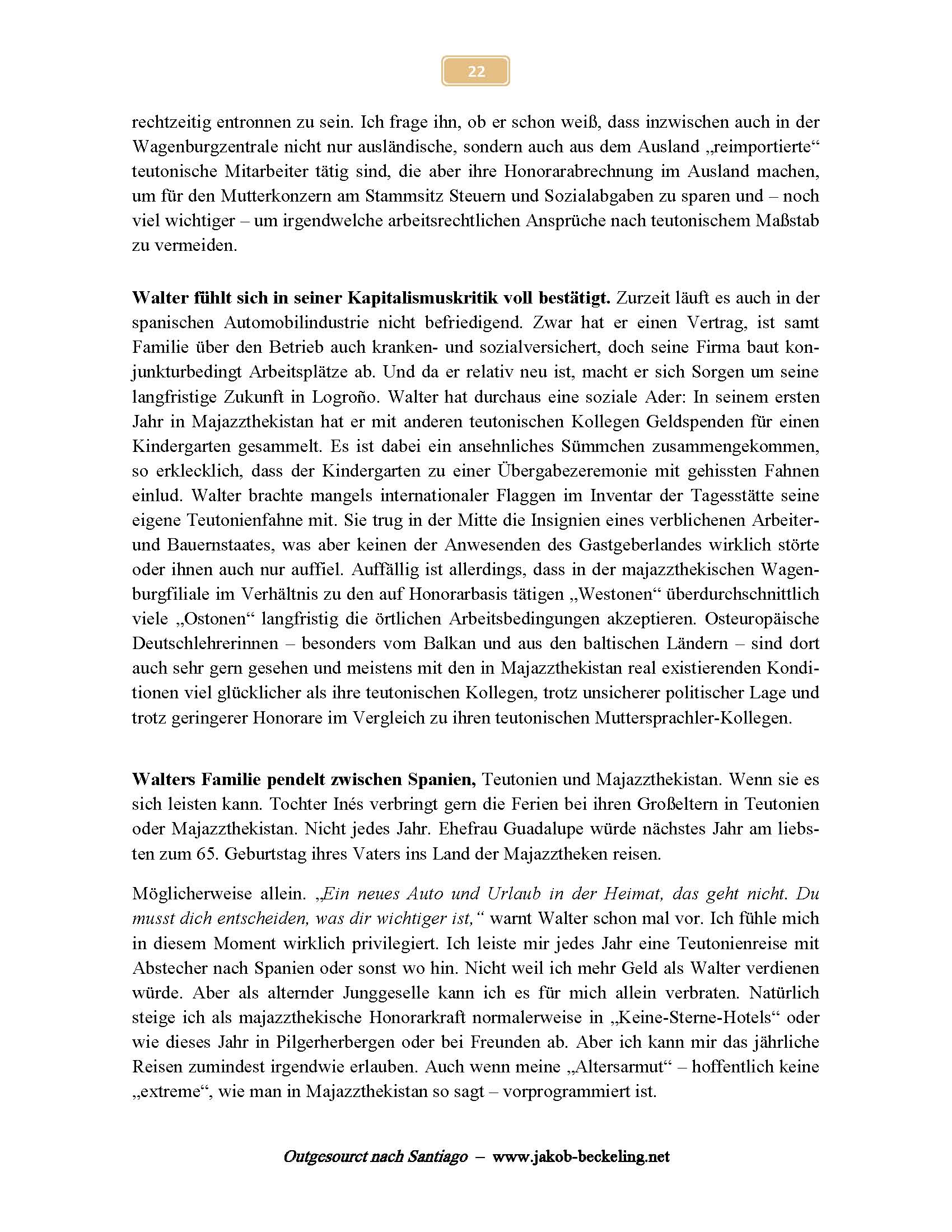 Pilgern zwischen Spanien, Deutschland und Mexiko -- 
www.jakob-beckeling.net