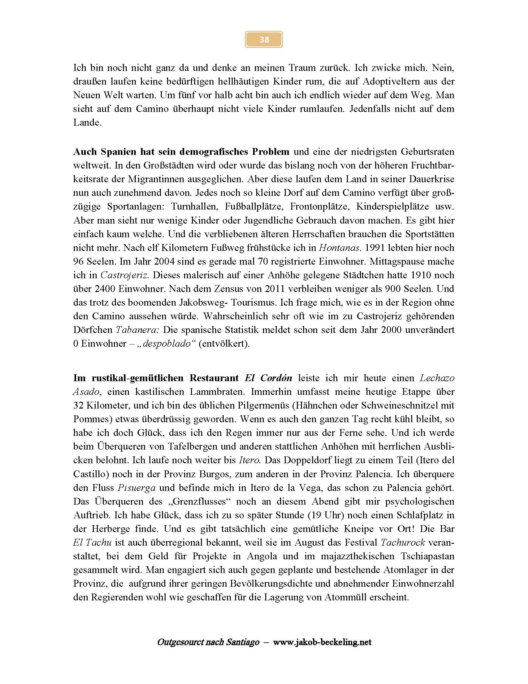 Bev&ouml;lkerungsschwund in Spanien und auf dem Jakobsweg -- 
www.jakob-beckeling.net
