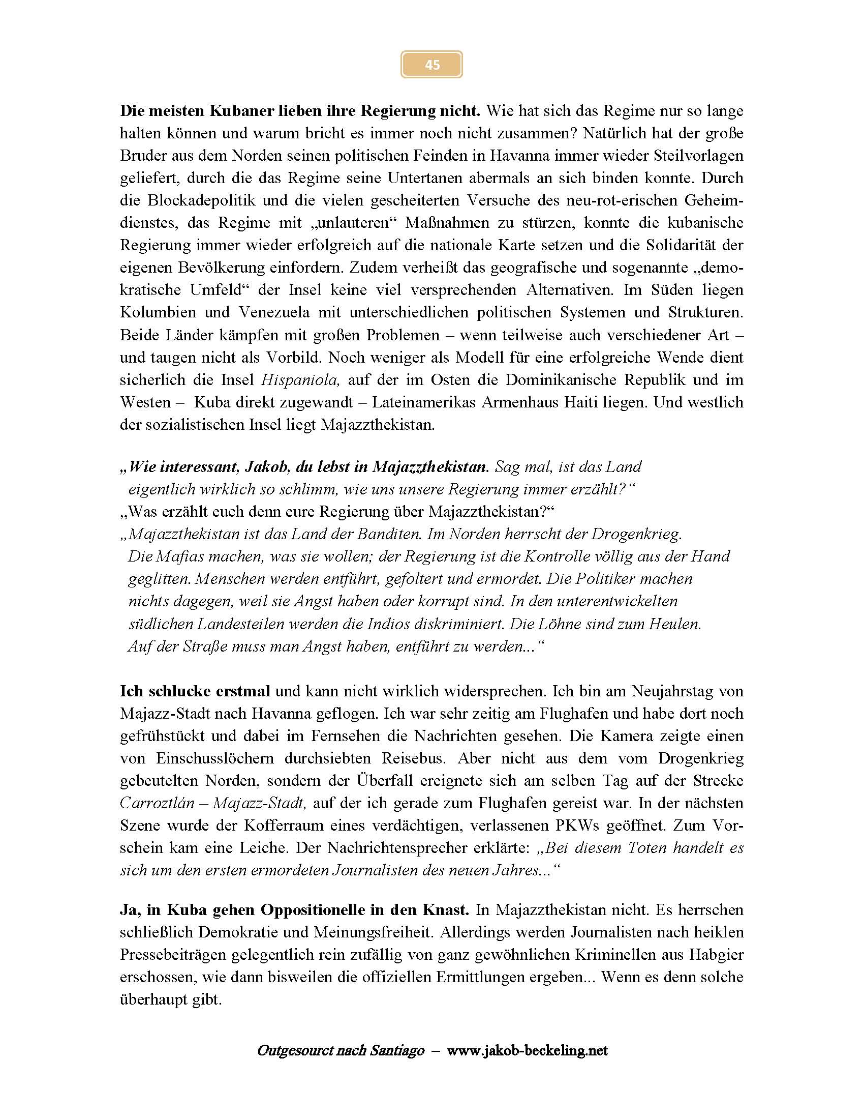 Lateinamerika: zwischen Demokratie, Korruption und Gewaltkriminalit&auml;t -- 
www.jakob-beckeling.net